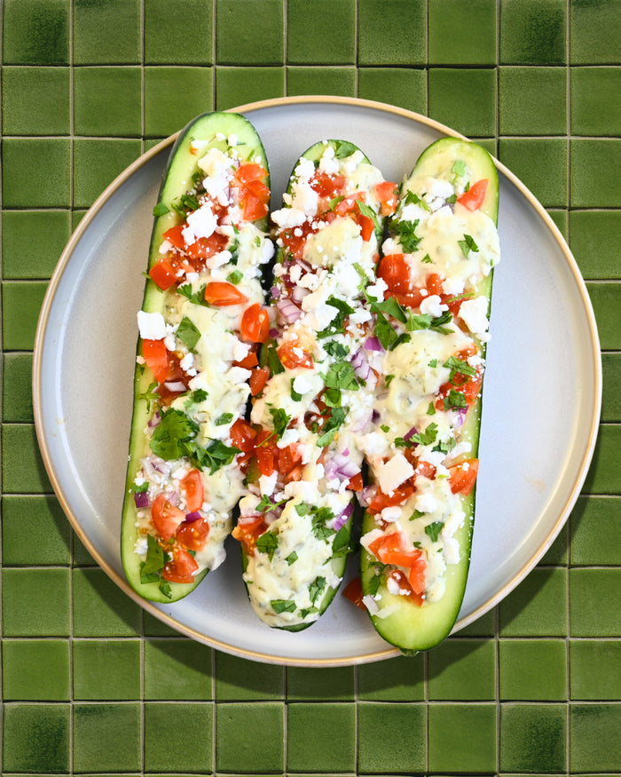 Cucumber Boats with Tzatziki and Feta