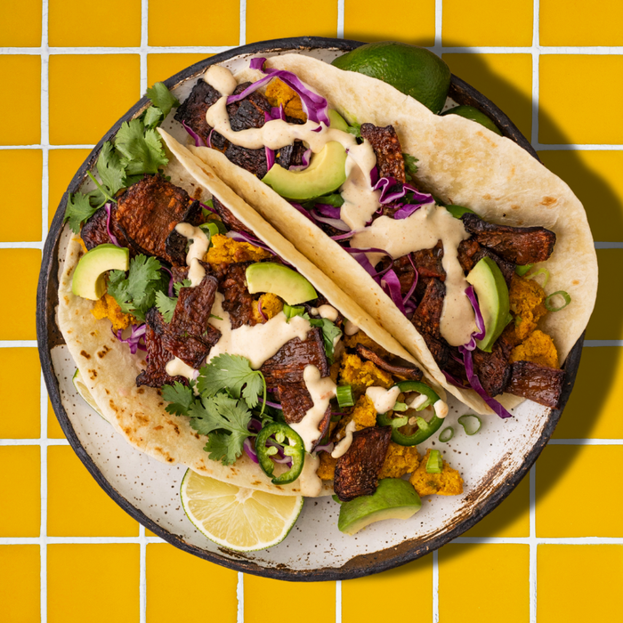 mybacon breakfast tacos with fabalish queso